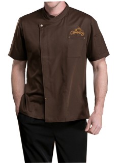 Customized Short Sleeve Chef Coat Brown